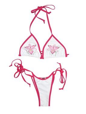Gata The Saudade Bikini Set in White Pink